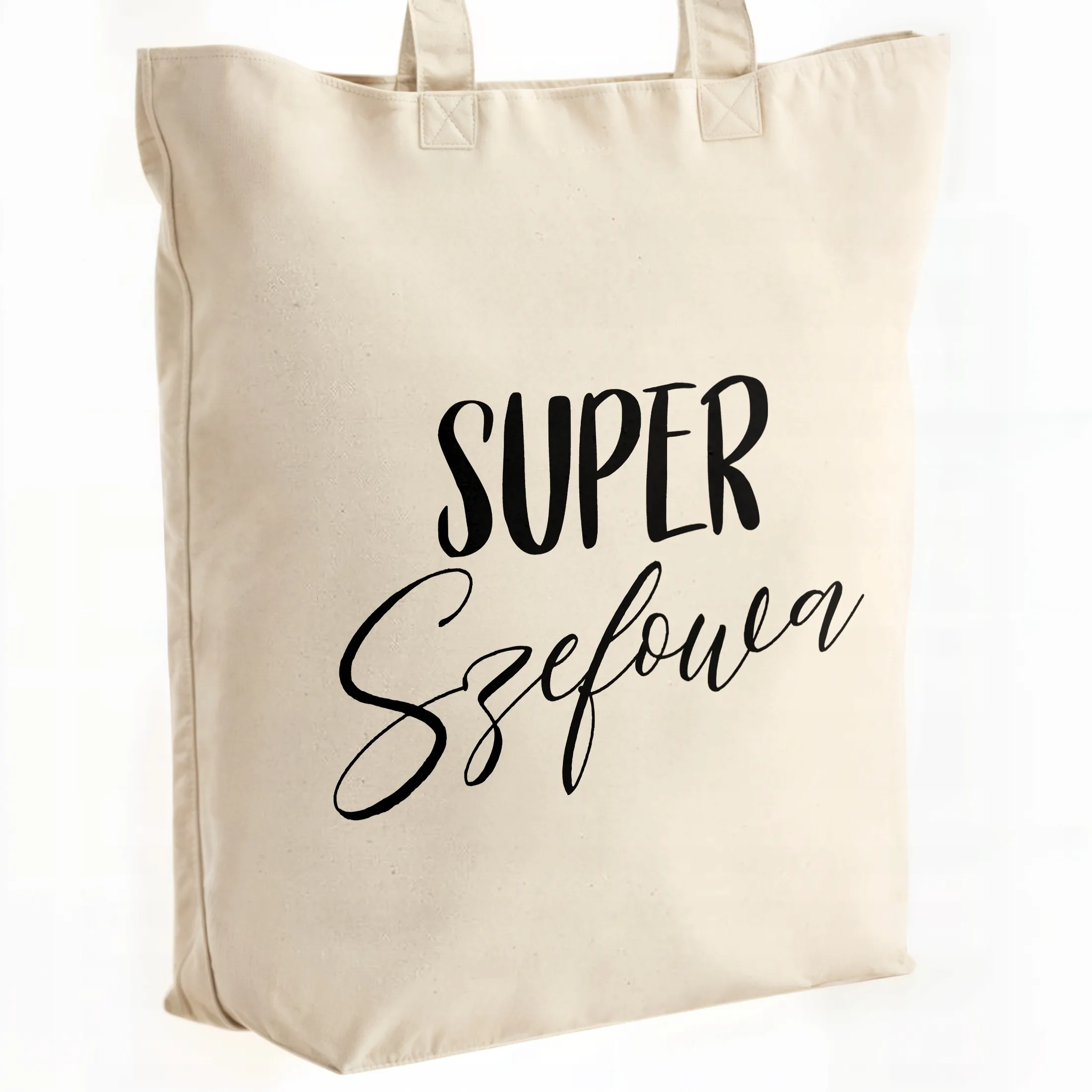 Torba bawełniana premium Super Szefowa Zabawny Prezent