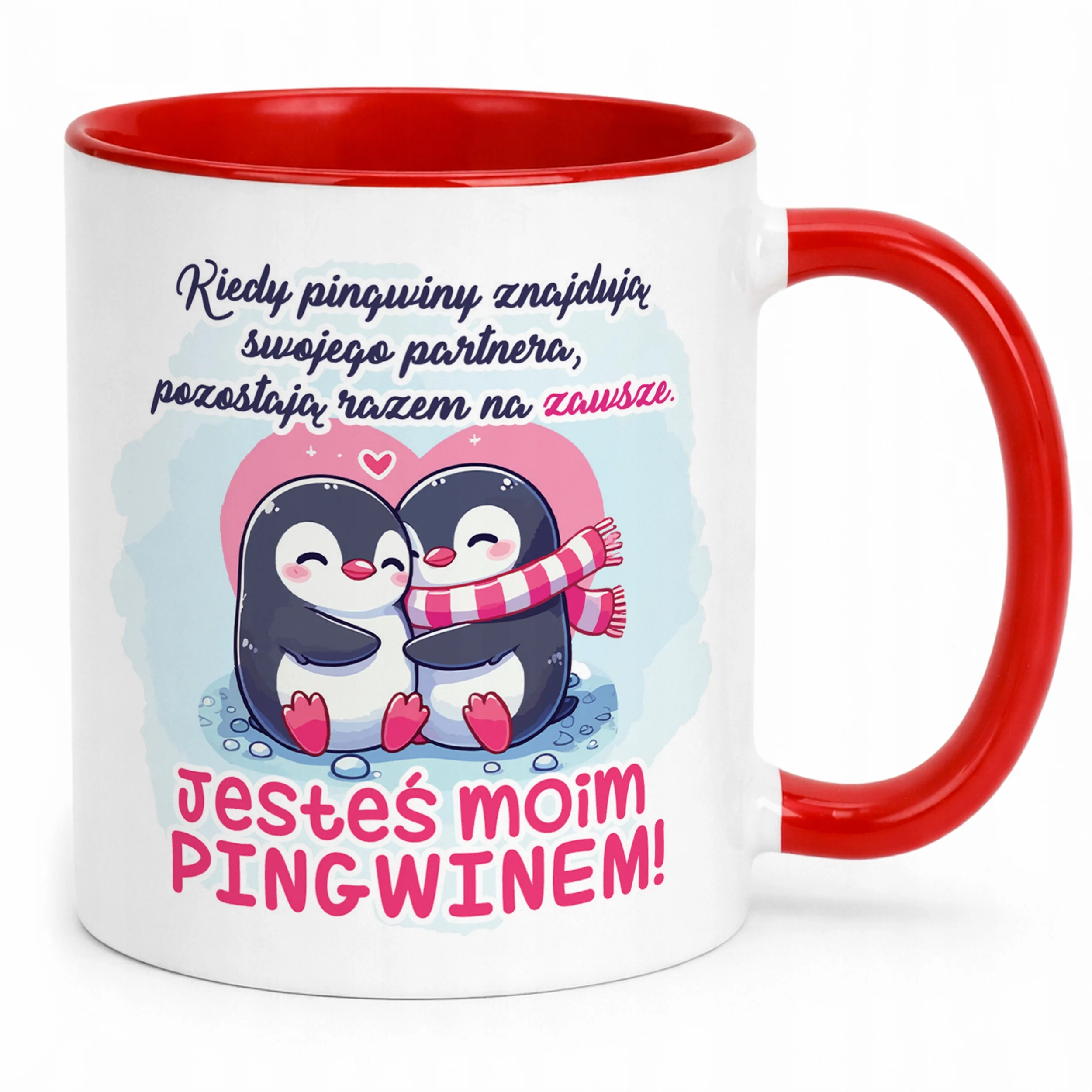 Kubek Czerwony Walentynki Miłość Prezent Upominek Dla Drugiej Połowy