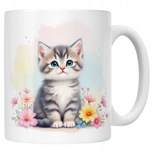 Kubek ceramiczny Kot Kotek Zwierzak Słodki Dla Dzieci Prezent