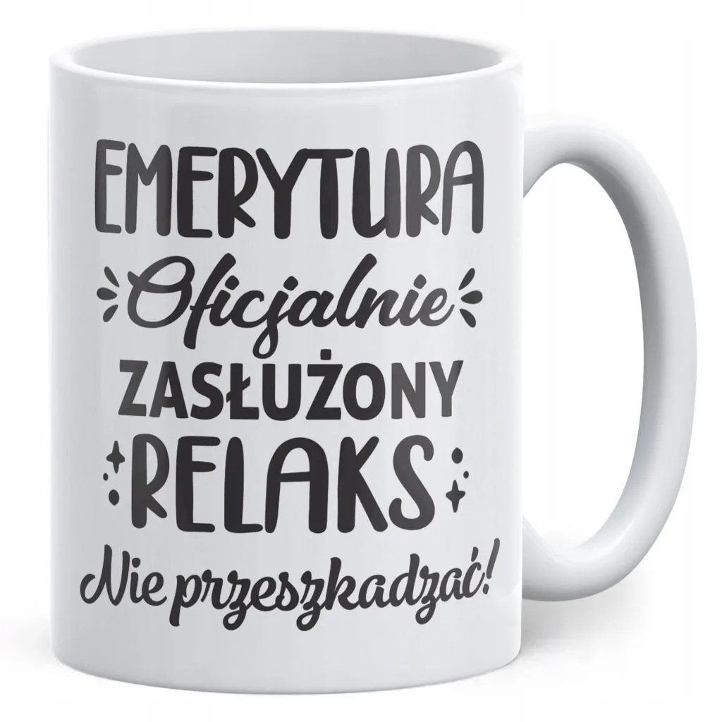 Kubek ceramiczny z okazji Emerytury Dla Emeryta Emerytki Prezent Upominek