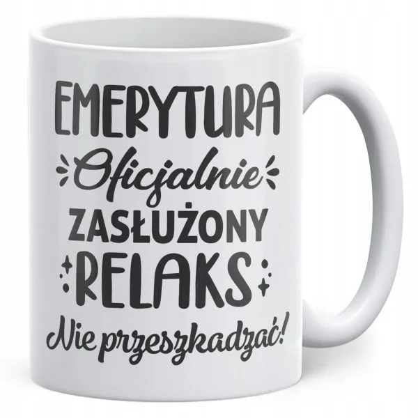 Kubek ceramiczny z okazji Emerytury Dla Emeryta Emerytki Prezent Upominek