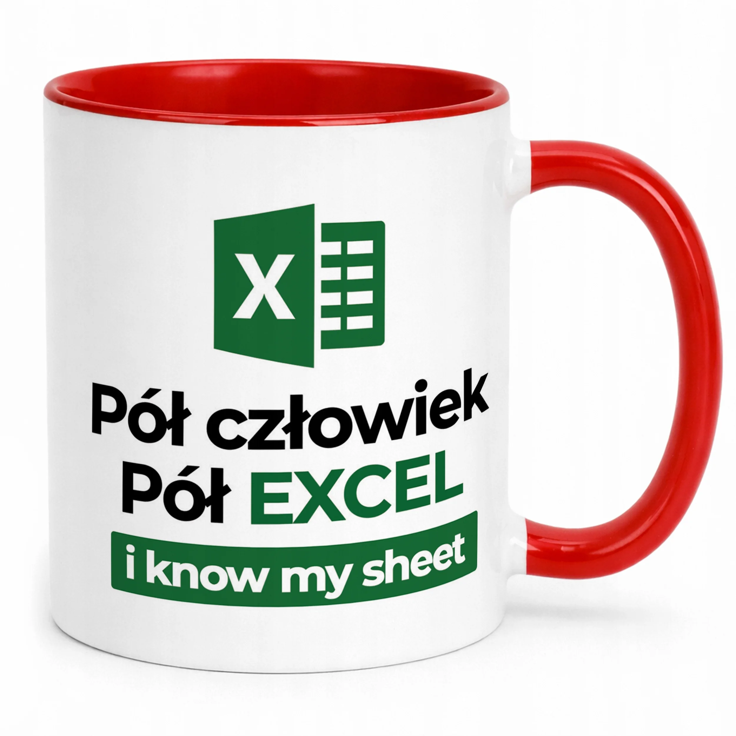 Kubek ceramiczny Pół Człowiek Pół Excel Zabawny Prezent Praca