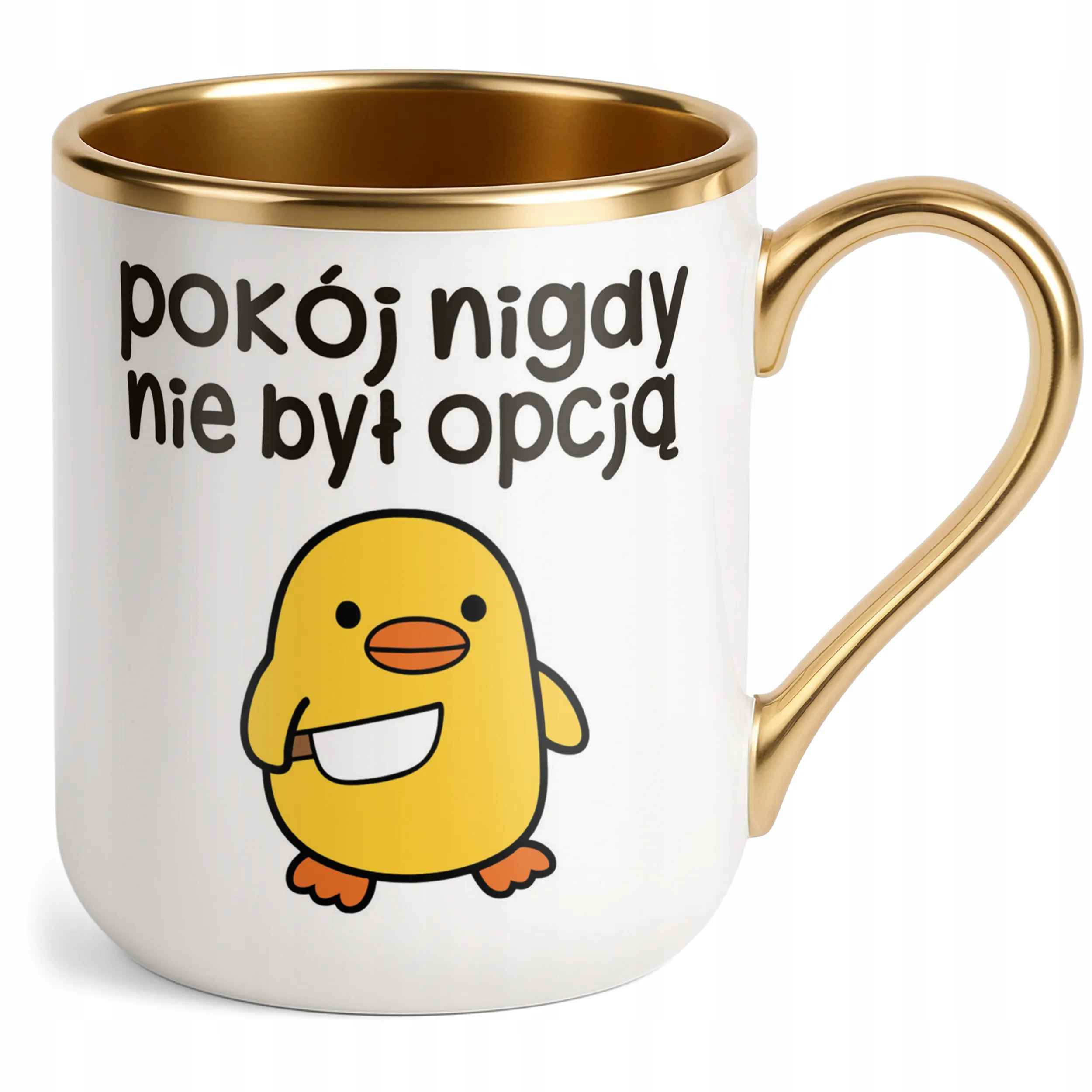 Kubek Premium Złoty Pokój Nigdy Nie Był Opcją Śmieszny Zabawny Prezent