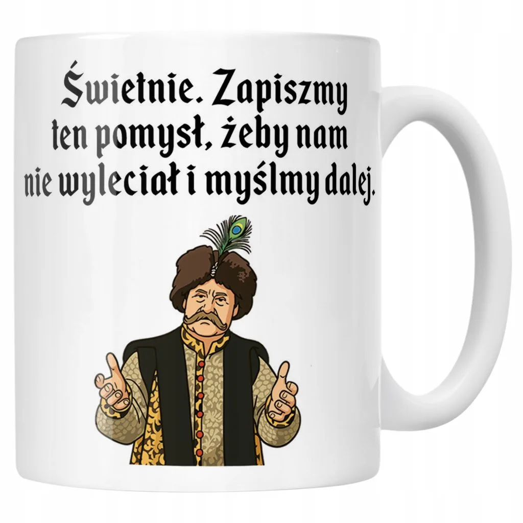 Kubek ceramiczny 1670 Zapiszmy Ten Pomysł I Myślmy Dalej Jan Paweł