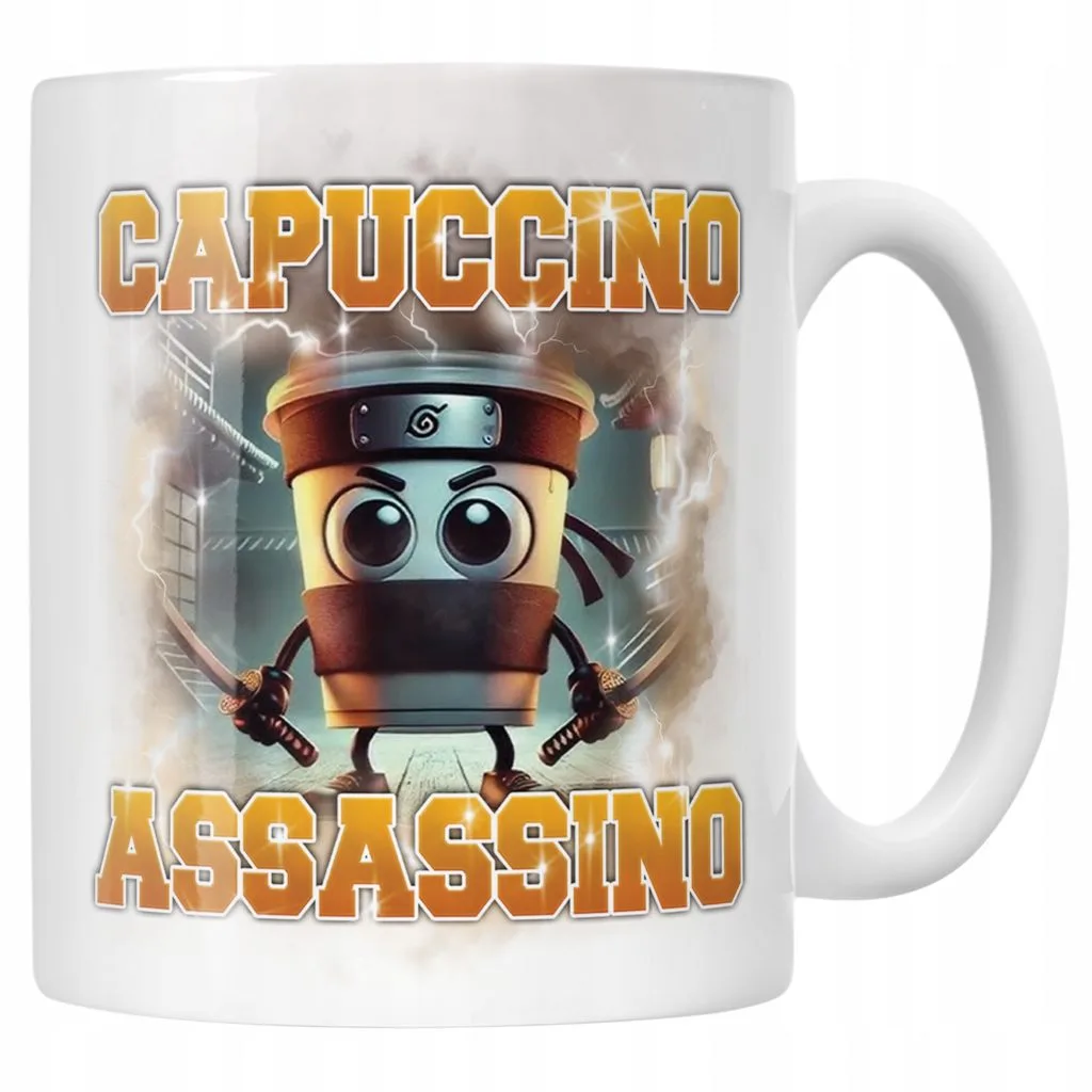 Kubek ceramiczny BRAINROT Capuccino Assassino Memy Zabawny TikTok Viral