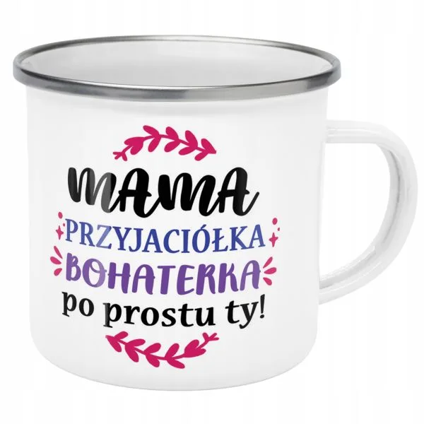 Emaliowany Kubek Garnuszek Dzień Matki Dla Mamy Prezent Mama Przyjaciółka