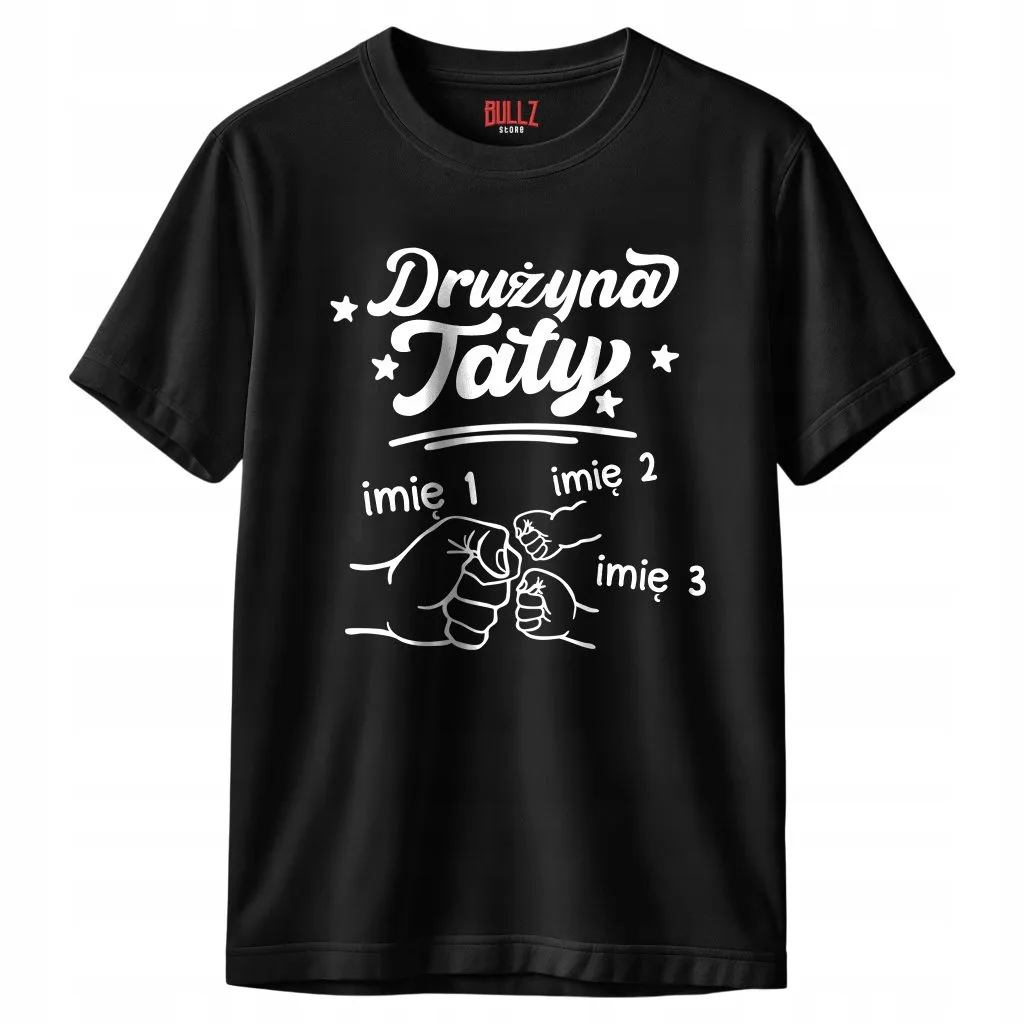 Koszulka czarna męska Personalizowana Dzień Ojca Prezent r. 3XL