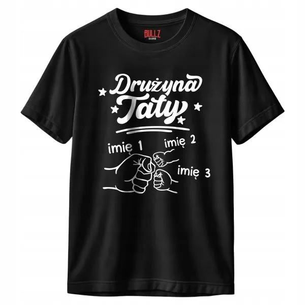 Koszulka czarna męska Personalizowana Dzień Ojca Prezent r. 3XL