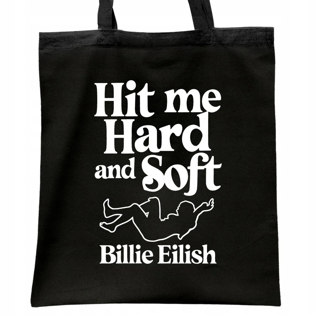 Torba bawełniana czarna na zakupy Billie Eilish Hit Me Hard And Soft