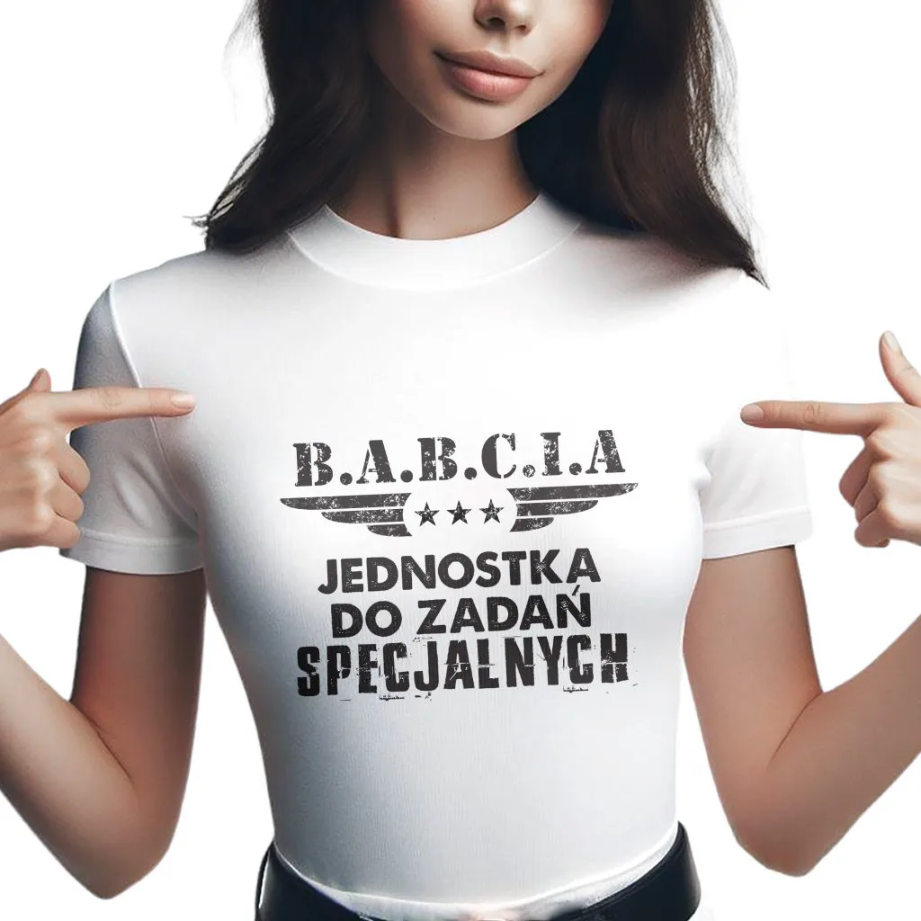 Koszulka Damska T-shirt Na Dzień Babci Prezent Jednostka Specjalna