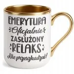 Kubek Premium Złoty Z okazji Emerytury Dla Emeryta Emerytki Prezent