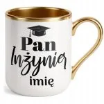 Kubek Premium Złoty Personalizowany Pan Inżynier Prezent Upominek