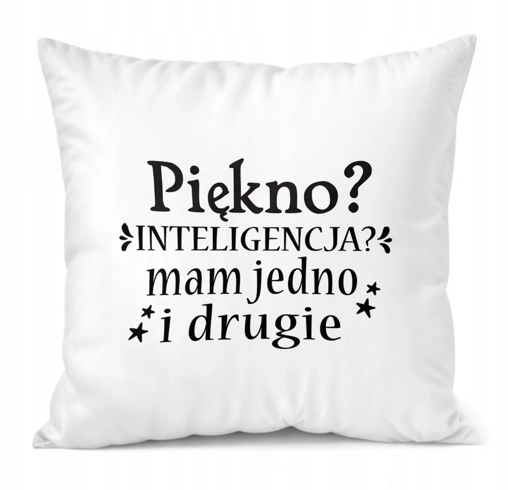 Poduszka 38x38cm Dzień Kobiet Prezent Dla Kobiety Piękno Inteligencja