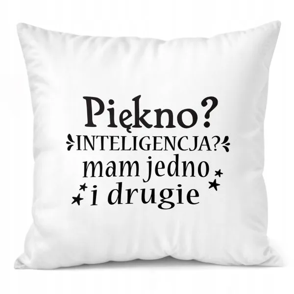 Poduszka 38x38cm Dzień Kobiet Prezent Dla Kobiety Piękno Inteligencja