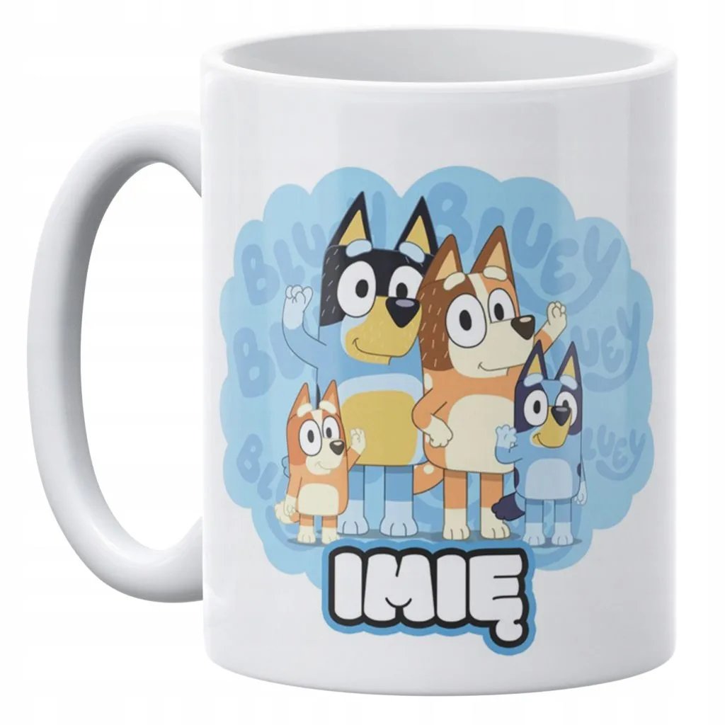 Kubek ceramiczny Bluey Personalizowany z Imieniem Prezent Dla Dziecka