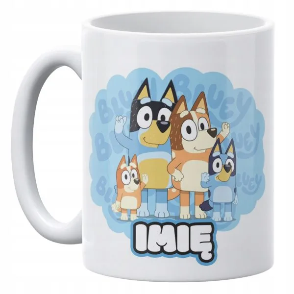 Kubek ceramiczny Bluey Personalizowany z Imieniem Prezent Dla Dziecka