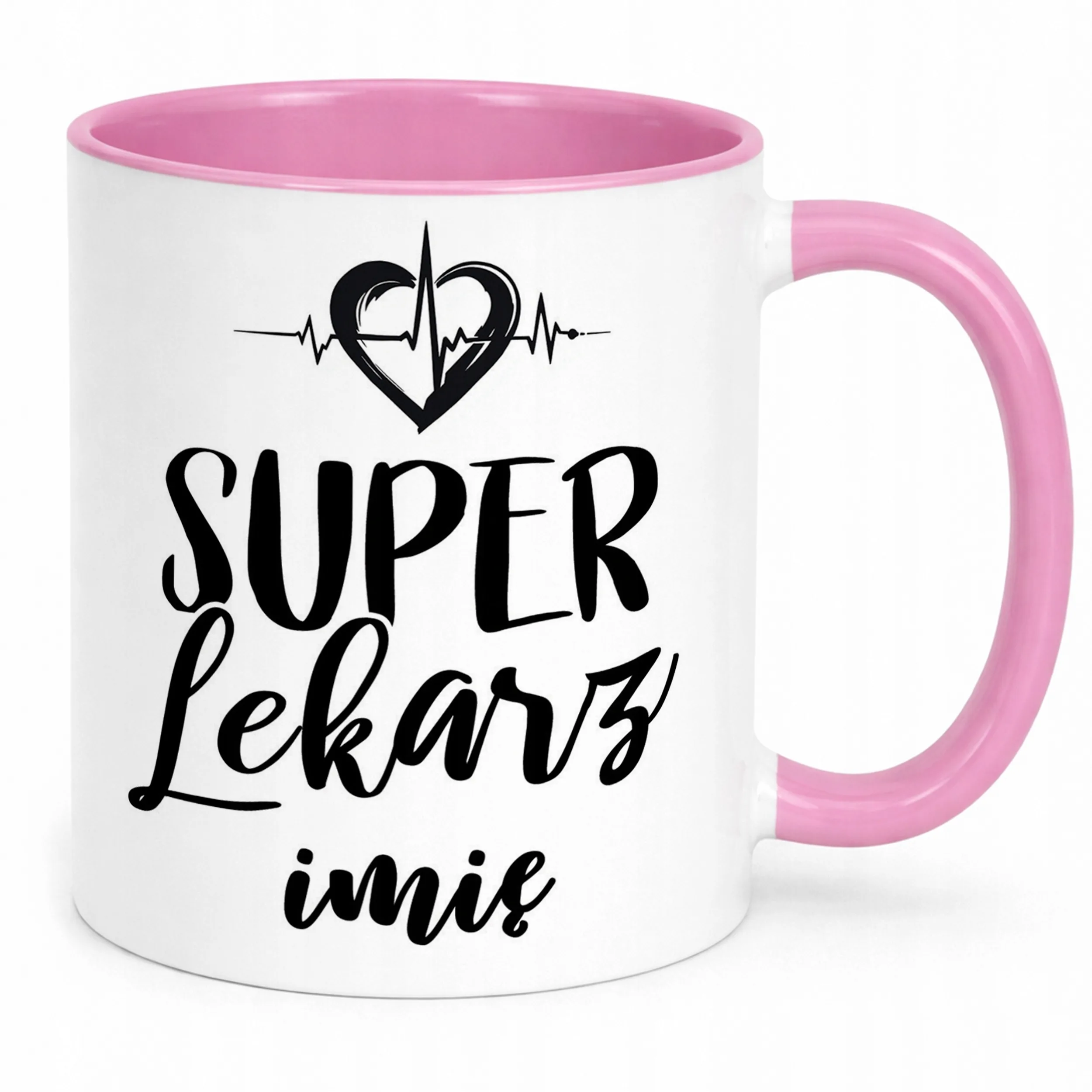 Kubek Różowy Personalizowany Super Lekarz Prezent Upominek
