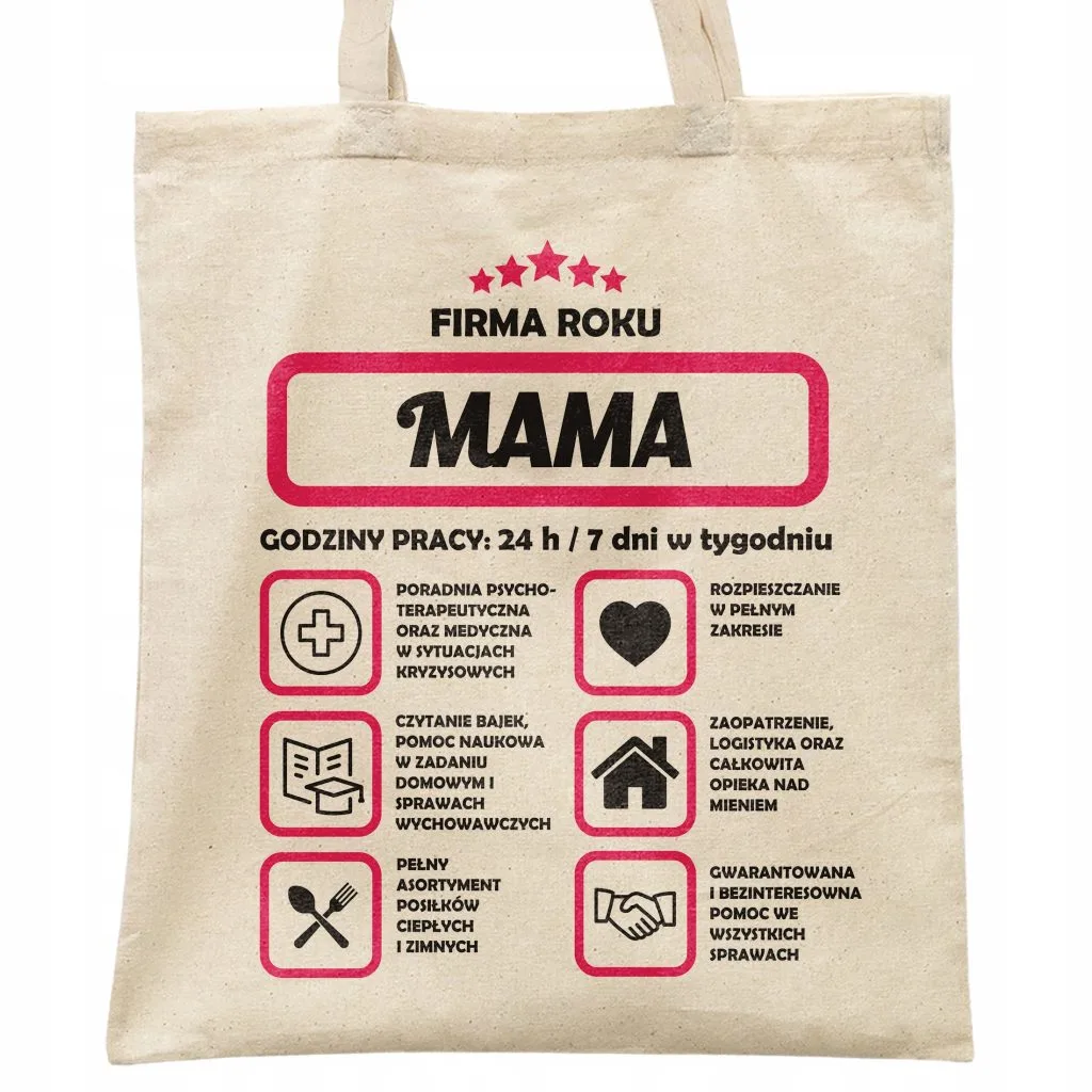 Torba bawełniana na zakupy Dzień Matki Dla Mamy Prezent Firma Mama