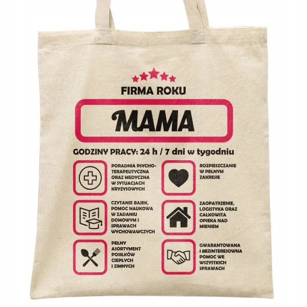Torba bawełniana na zakupy Dzień Matki Dla Mamy Prezent Firma Mama