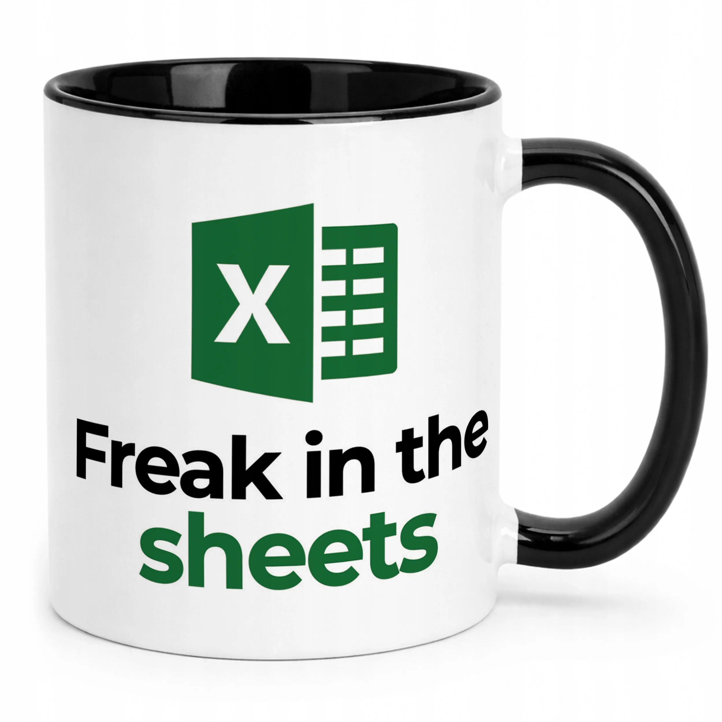 Kubek Czarny Freak In The Sheet Excel Zabawny Prezent Praca