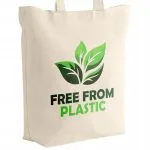 Torba bawełniana materiałowa z dnem na zakupy Ekologia FREE FROM PLASTIC
