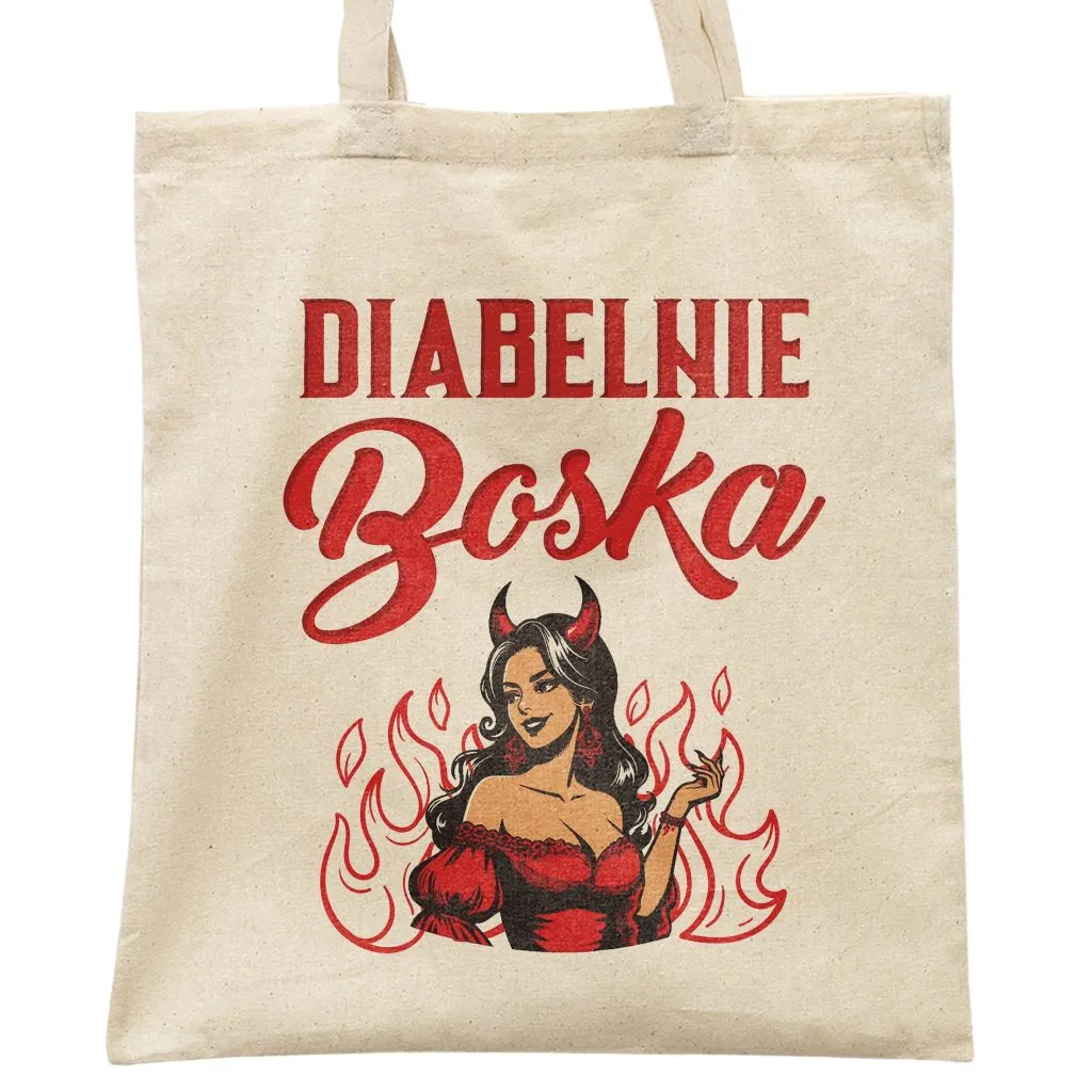 Torba bawełniana na zakupy prezent na Dzień Kobiet Diabelnie Boska