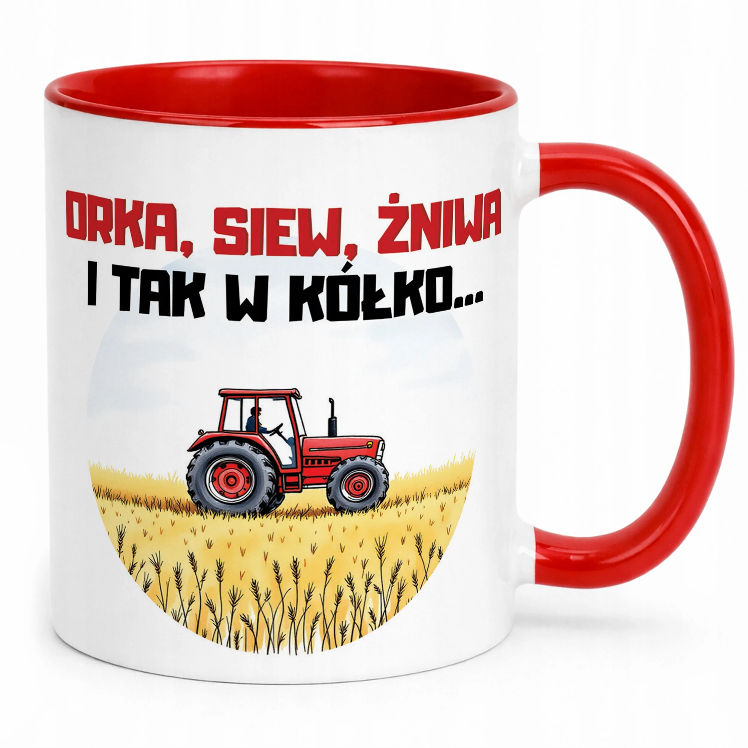 Kubek Czerwony Rolnik Dla Rolnika Traktor Zabawny Prezent Upominek