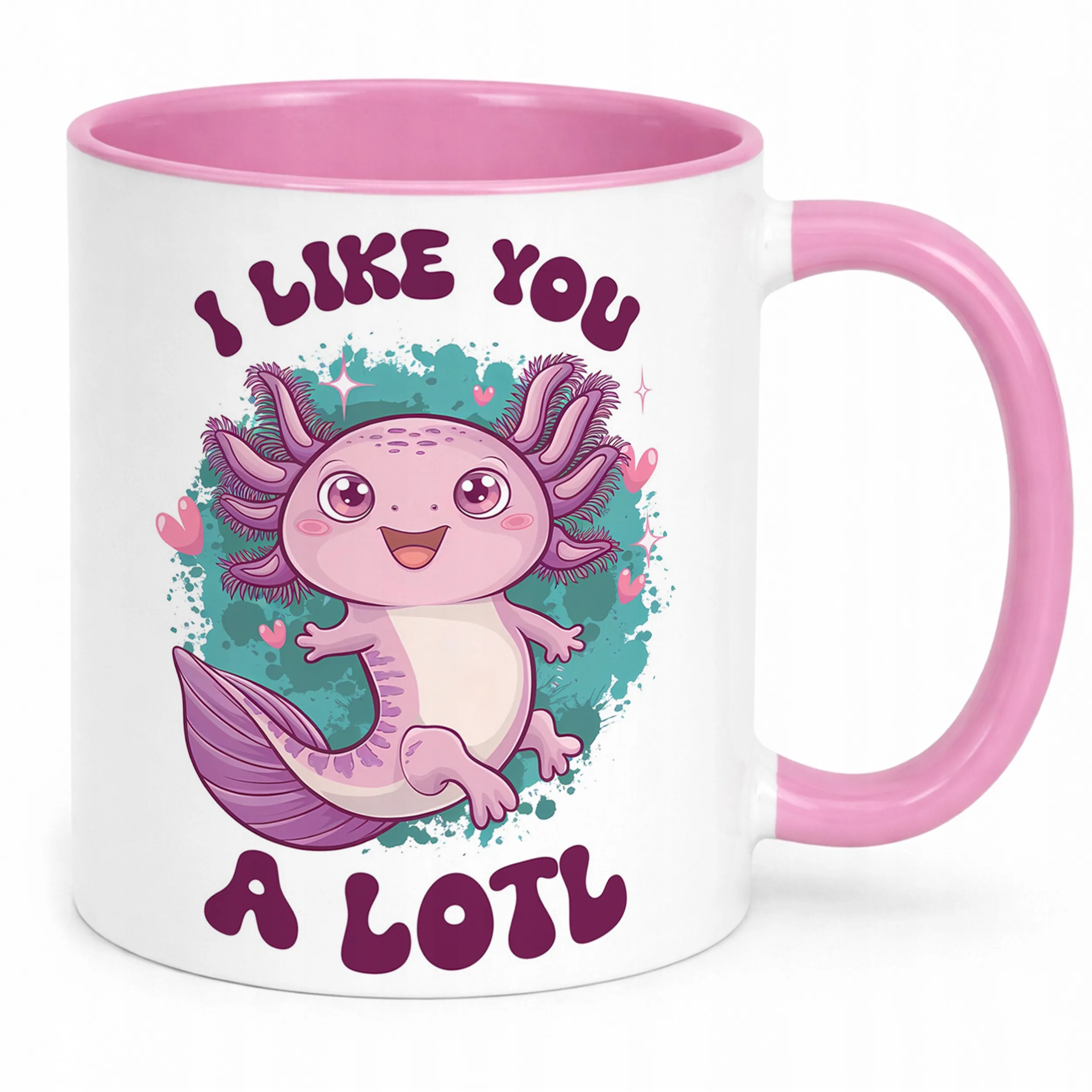 Różowy kubeczek do picia dla dzieci Aksolotl Axolotl Różowy Zwierzak Trend