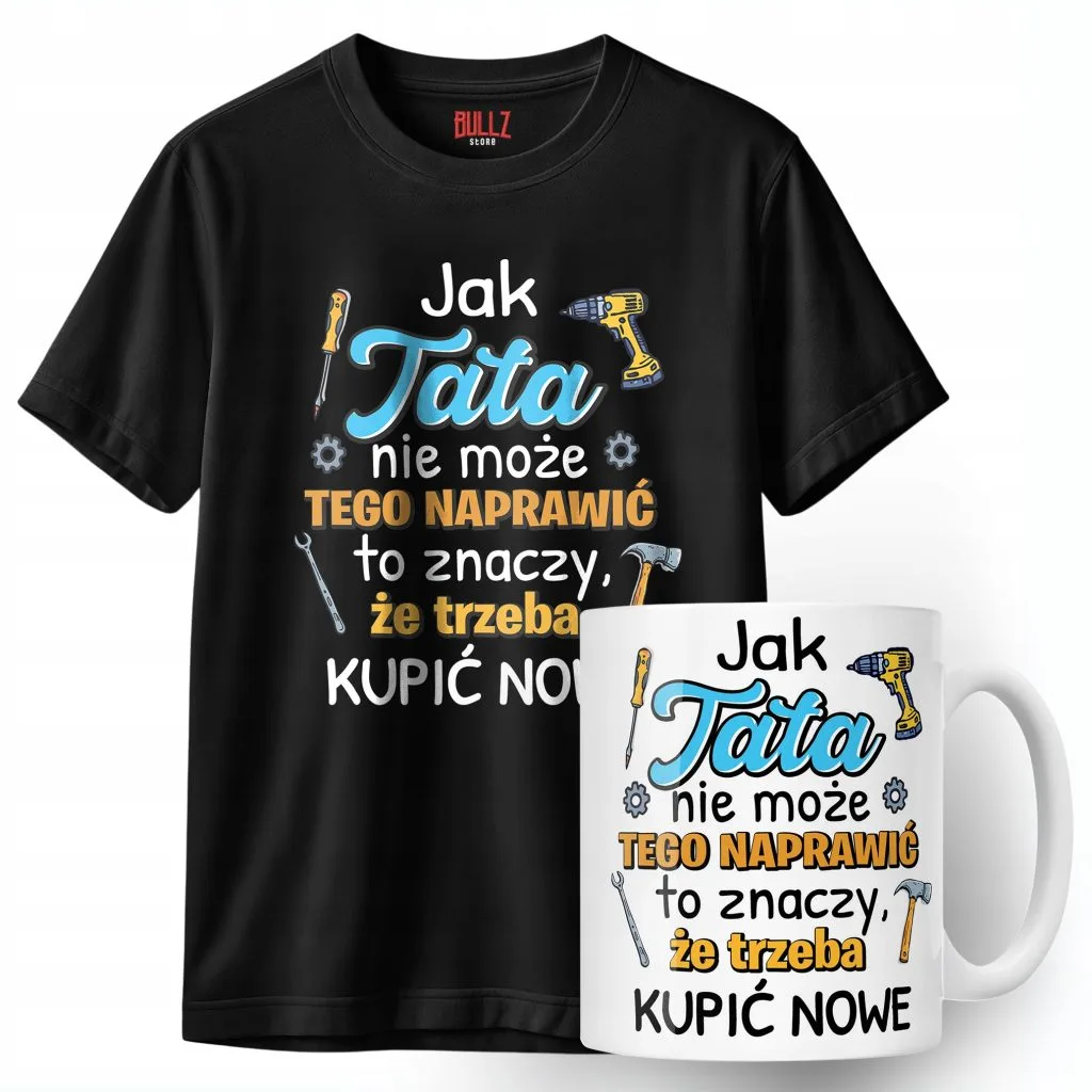 Zestaw Kubek + Koszulka Dzień Ojca Dla Taty Tata Majster Prezent