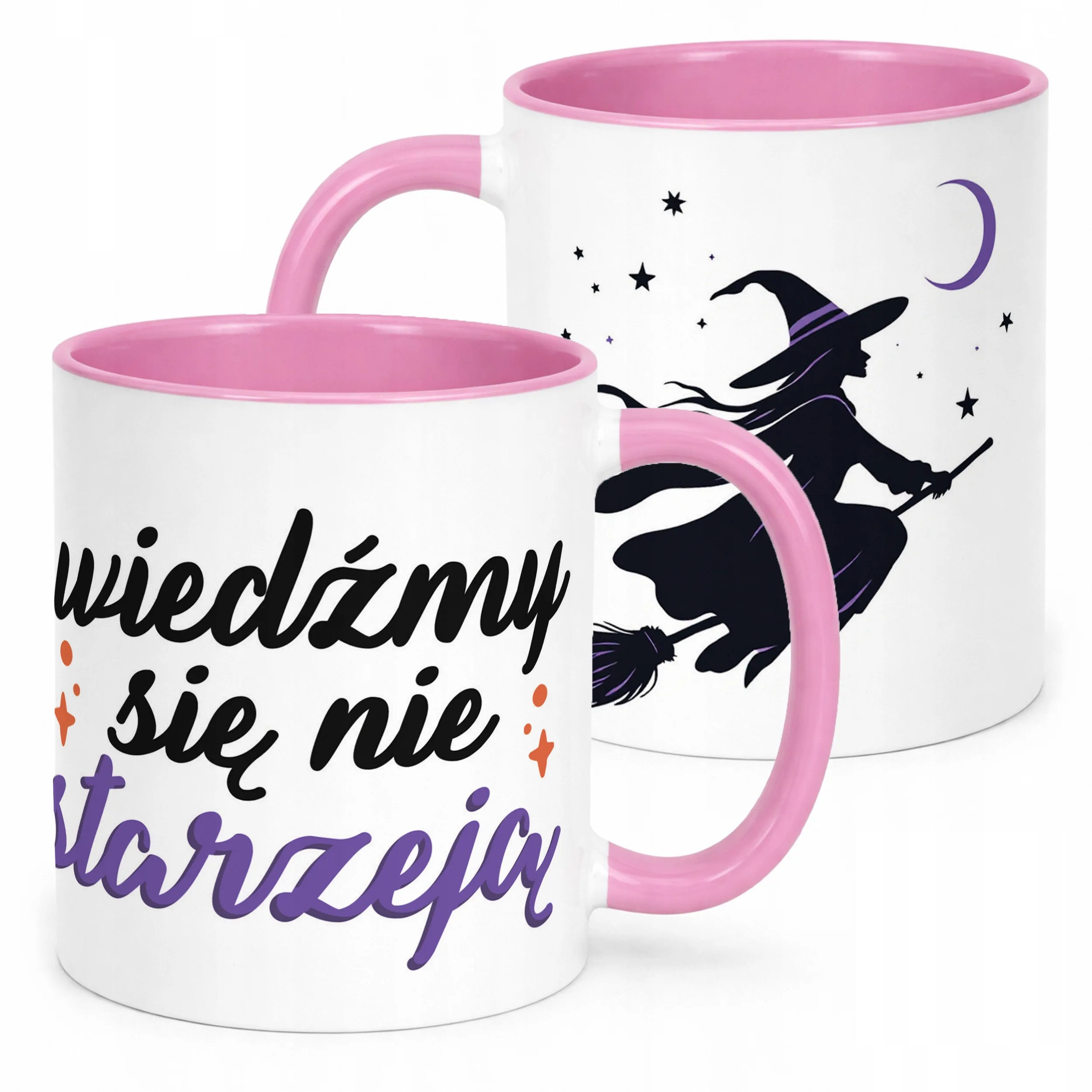 Kubek Różowy Halloween Wiedźmy Się Nie Starzeją Dla Kobiety Prezent