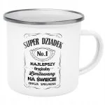 Emaliowany Kubek Garnuszek 300 ml Dzień Dziadka Prezent Super Dziadek