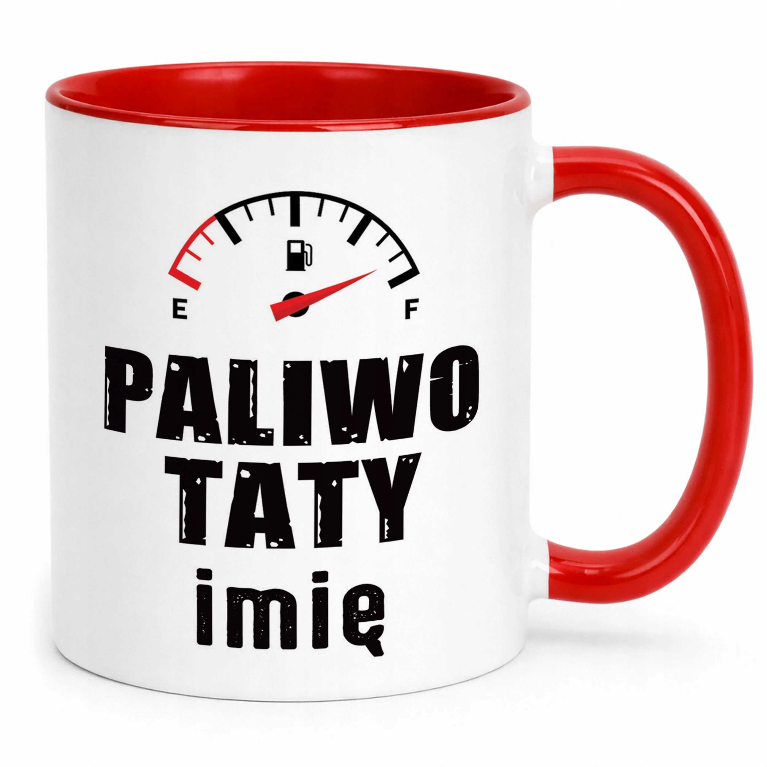 Kubek Czerwony Personalizowany Dzień Ojca Paliwo Taty Prezent