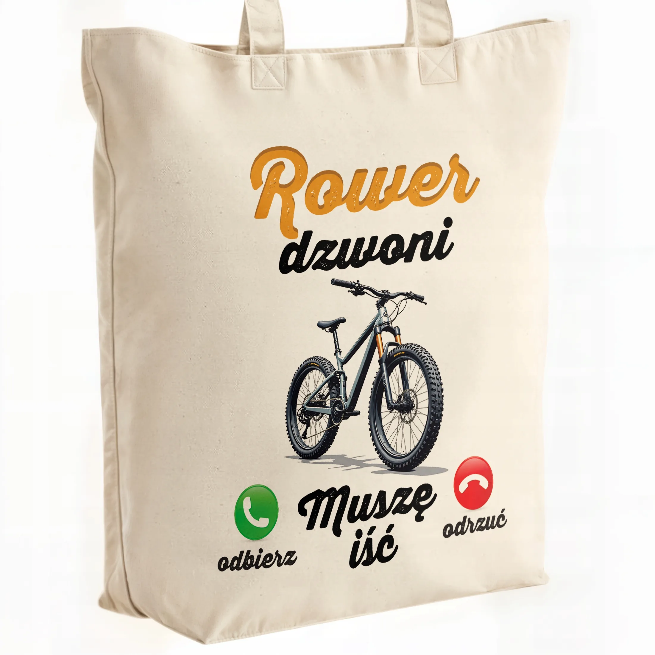 Torba bawełniana premium Rower Dzwoni Kolarz Prezent