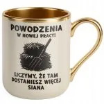 Kubek Premium Złoty Ecru Na Pożegnanie Odejście z Pracy Zabawny Prezent