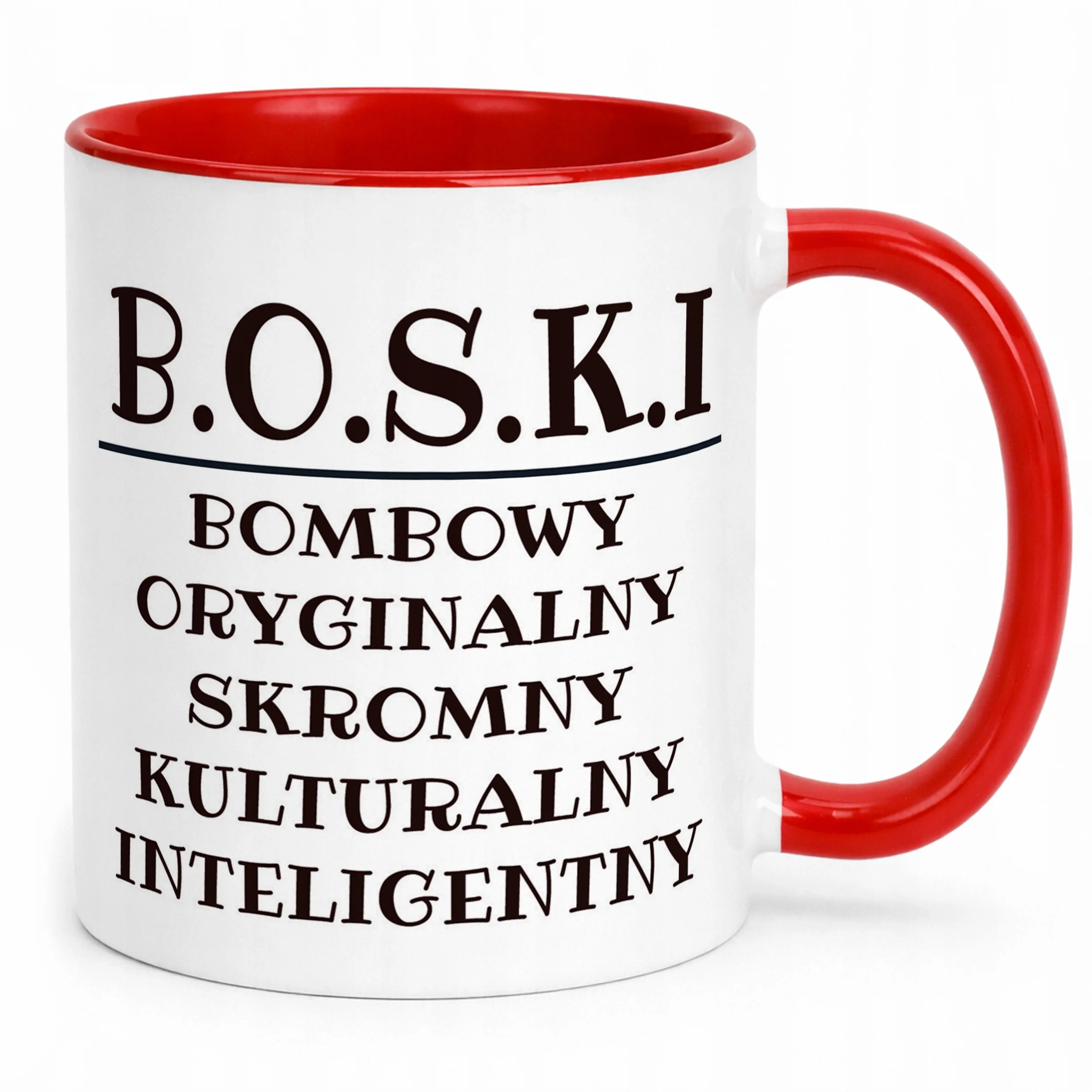 Kubek ceramiczny B.O.S.K.I Dla Mężczyzny Śmieszny Zabawny Prezent