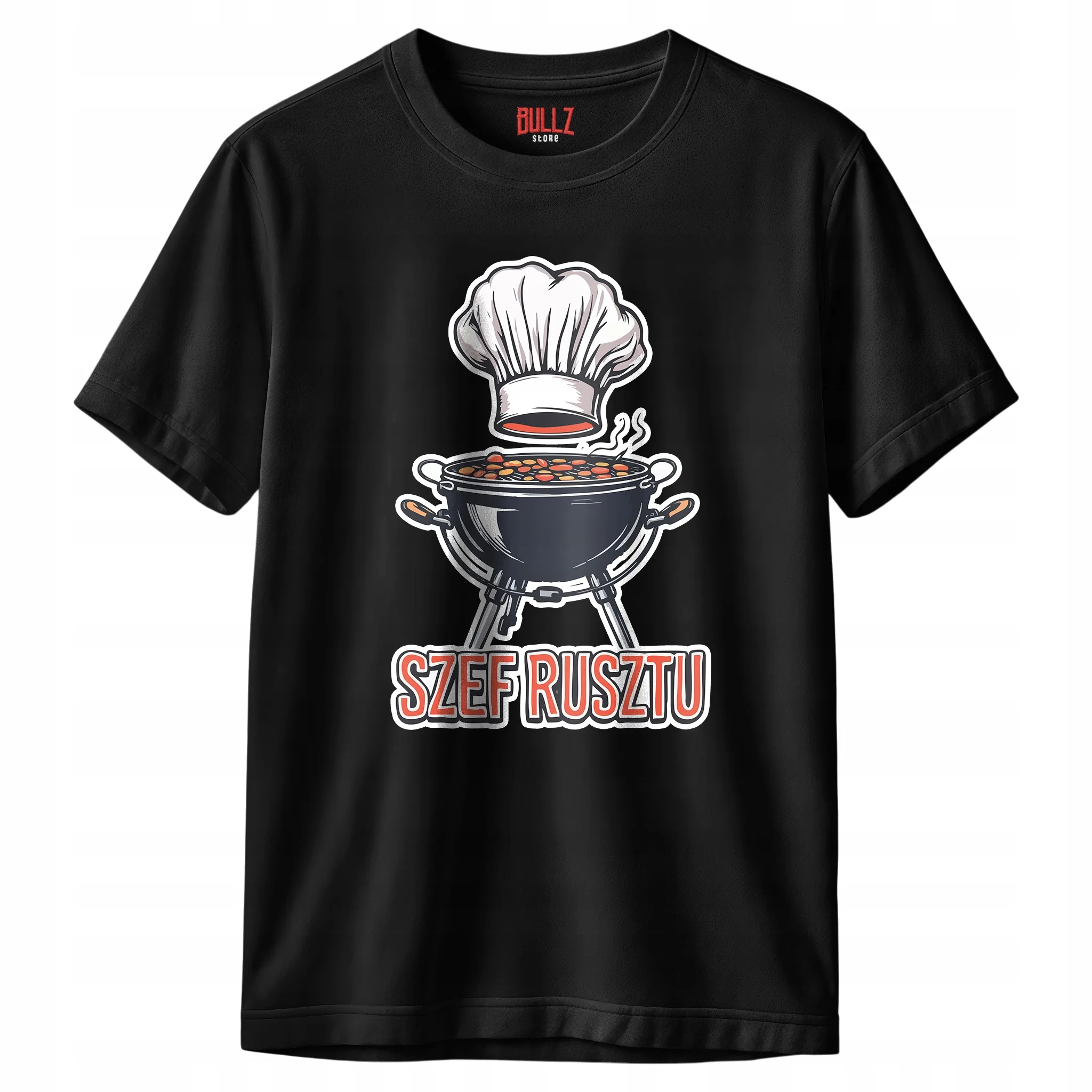 Koszulka czarna męska Szef Rusztu Zabawny Prezent r. 3XL