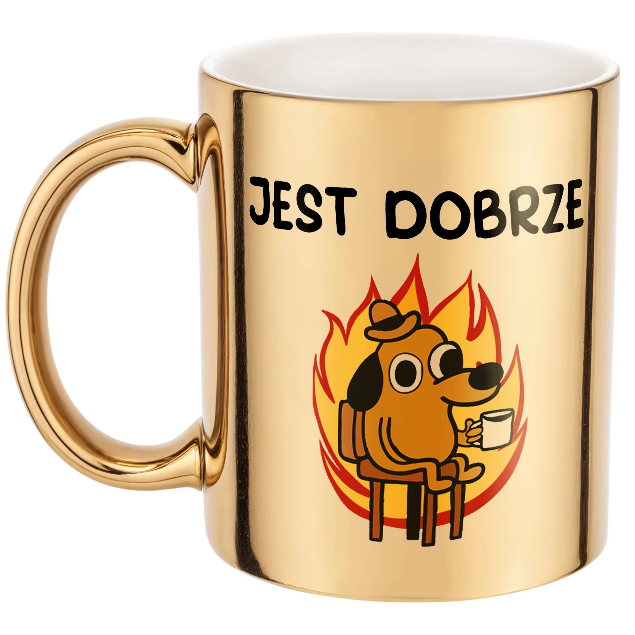 Złoty Kubek Jest Dobrze Śmieszny Zabawny Prezent