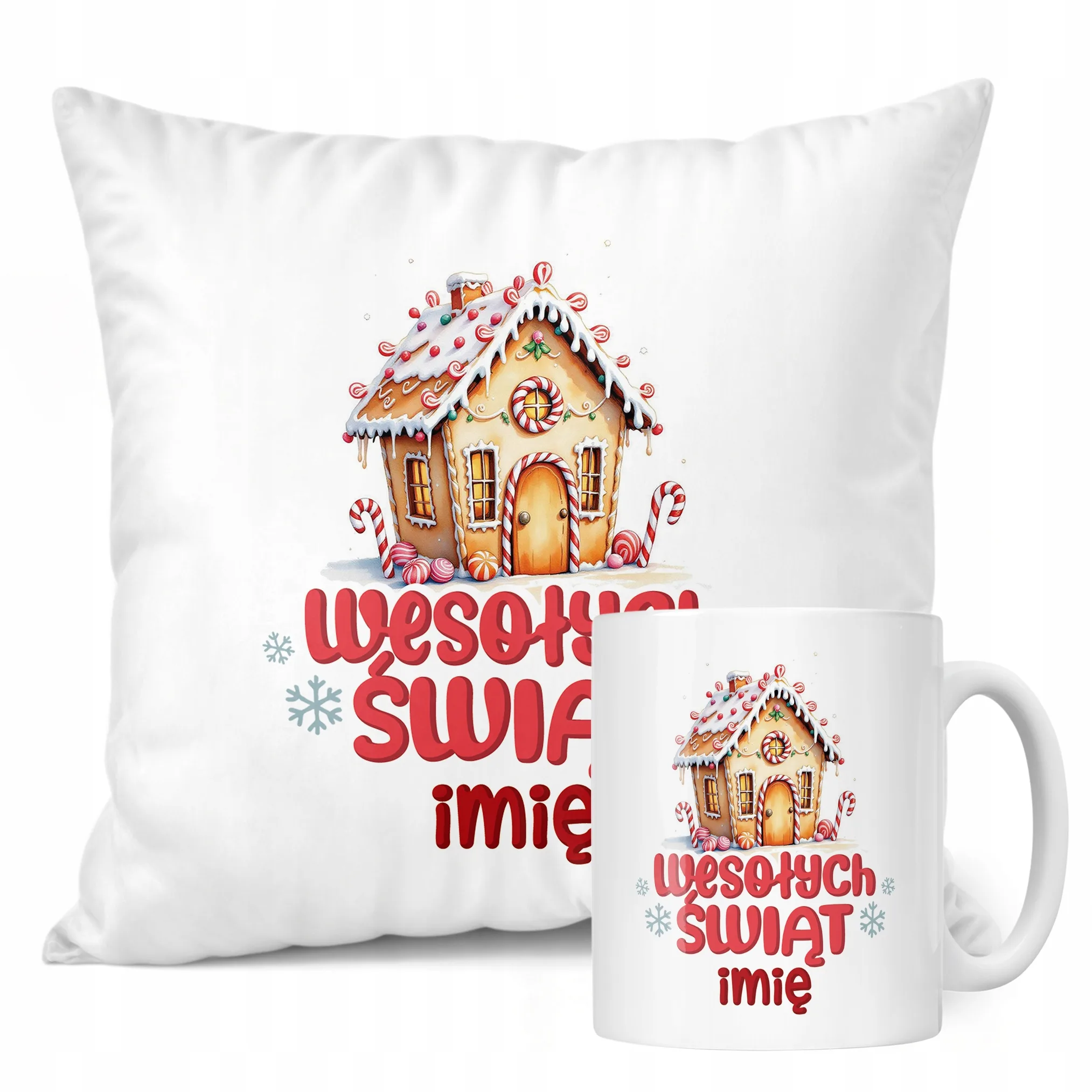 Zestaw Świąteczny Personalizowany Kubek + Poduszka Boże Narodzenie
