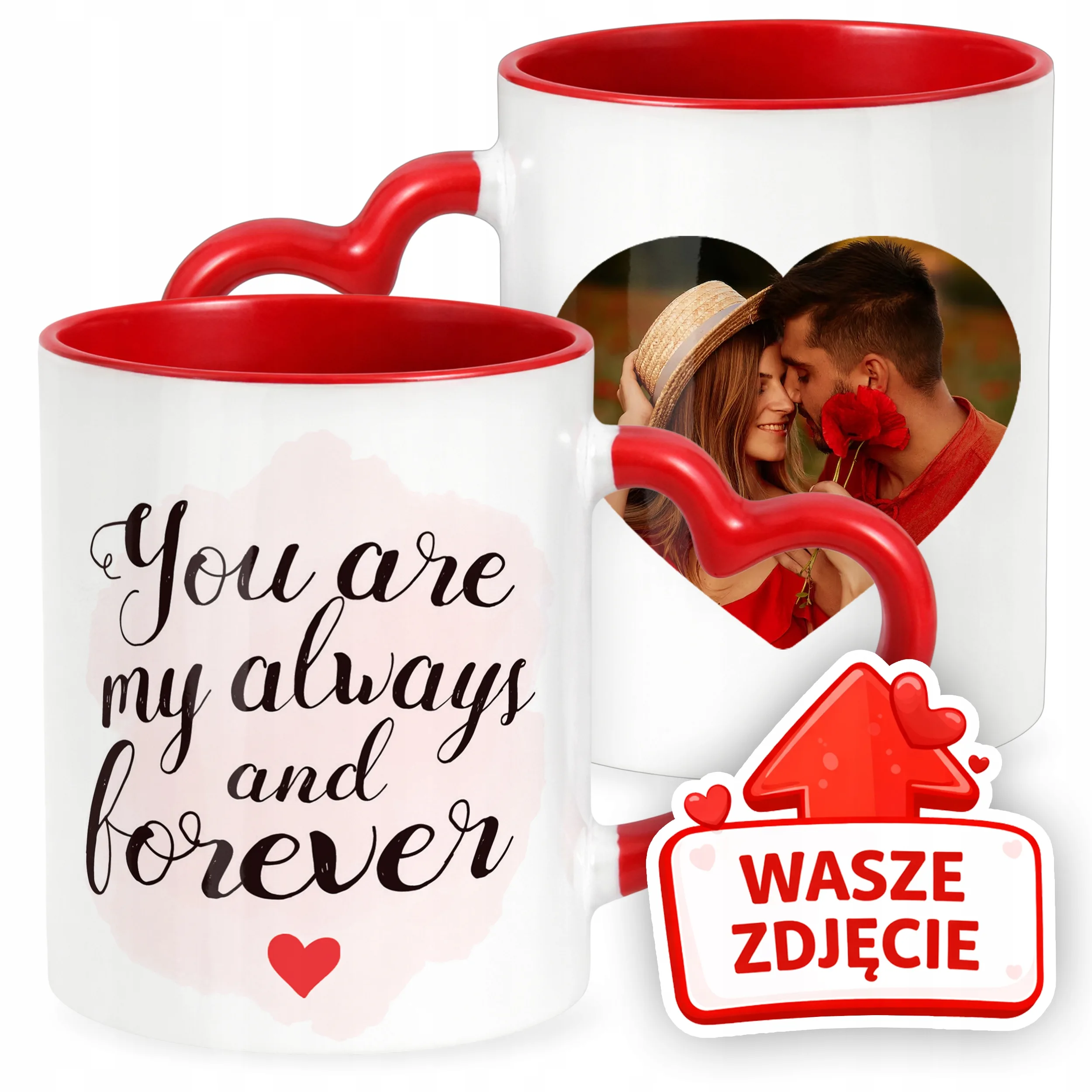 Kubek Walentynkowy Z Własnym Zdjęciem Serce Walentynki Prezent Upominek