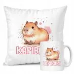 Zestaw Kubek + Poduszka Kapibara Capybara Zwierzak Słodki Dla Dzieci