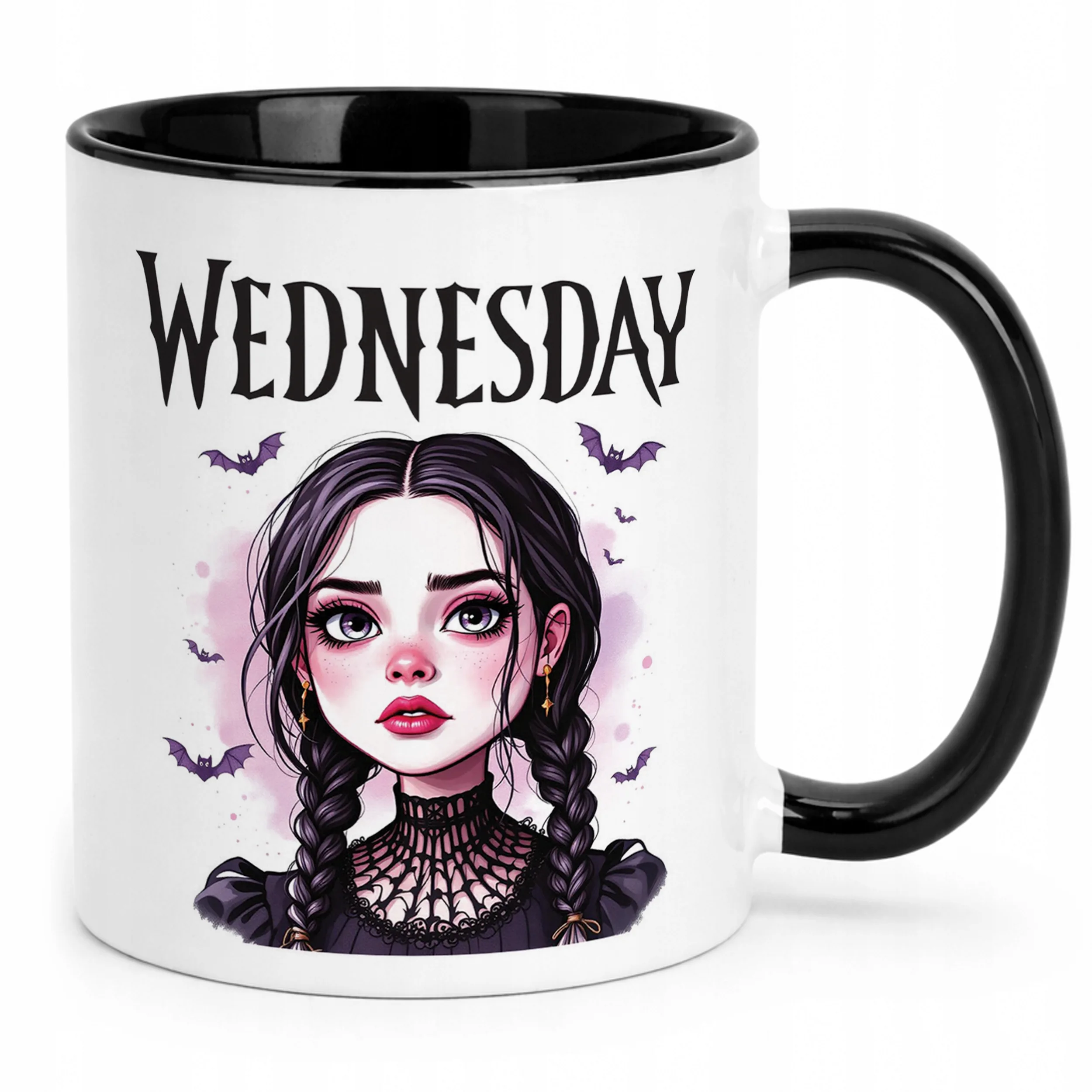 Kubek Czarny Nevermore Wednesday Addams Dla Fanów Prezent