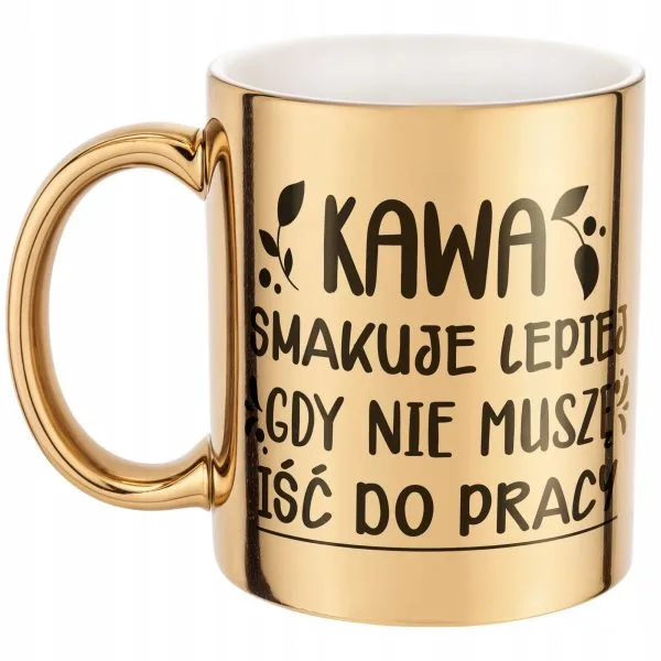 Złoty Kubek ceramiczny z okazji Emerytury Dla Emeryta Emerytki Prezent