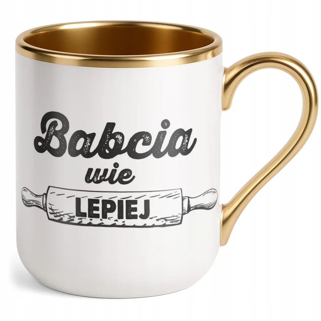 Kubek Premium Złoty Dzień Babci Dla Babci Prezent Upominek