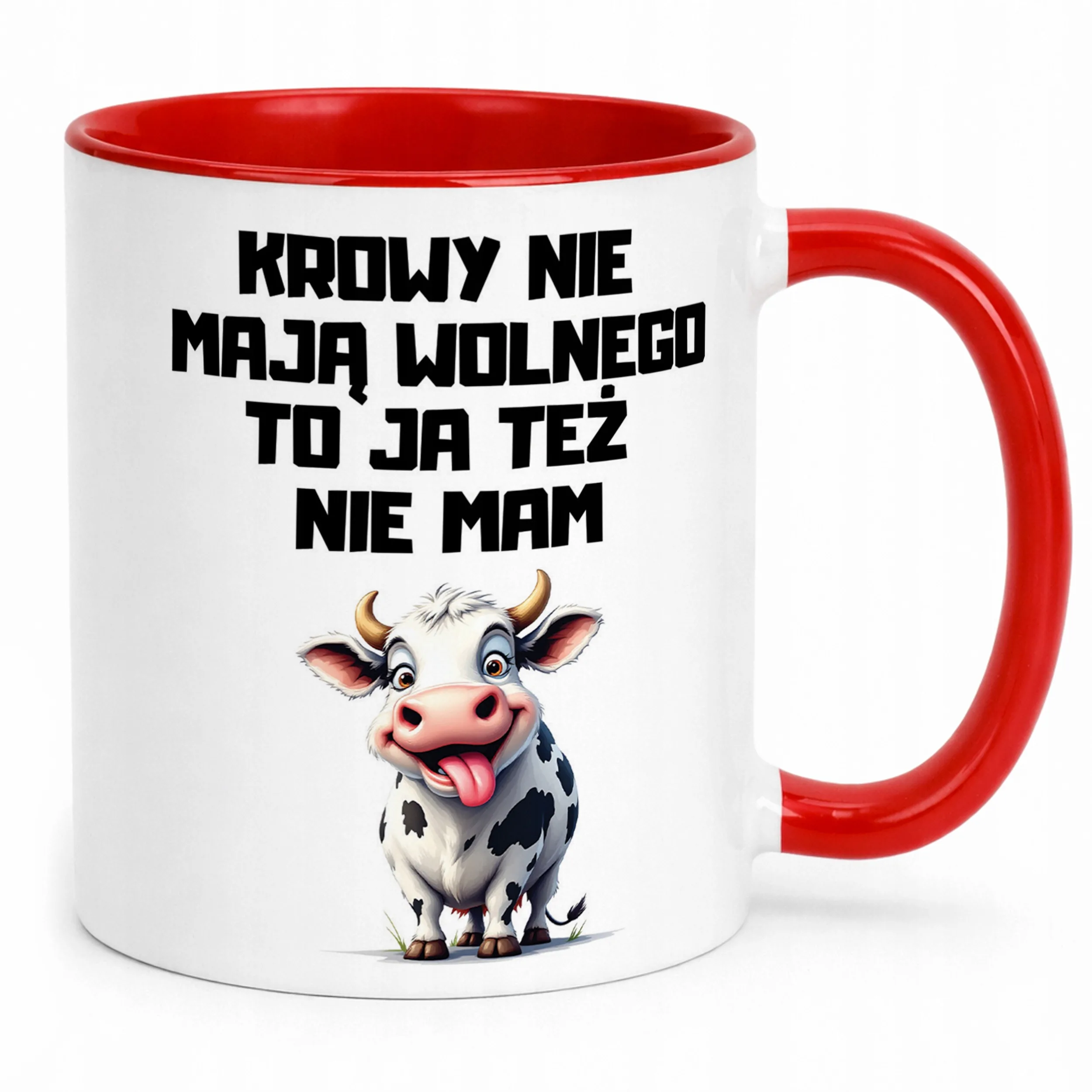 Kubek Czerwony Rolnik Dla Rolnika Krowa Zabawny Prezent Upominek