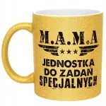 Złoty kubek brokatowy Dzień Matki Dla Mamy Mama Jednostka Do Zadań