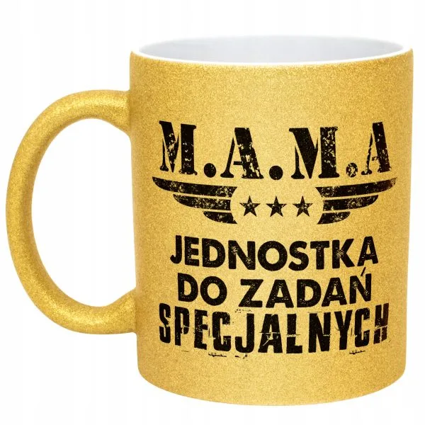 Złoty kubek brokatowy Dzień Matki Dla Mamy Mama Jednostka Do Zadań