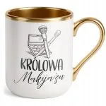 Kubek Premium Złoty Królowa Makijażu Dla Makijażystki Prezent Upominek