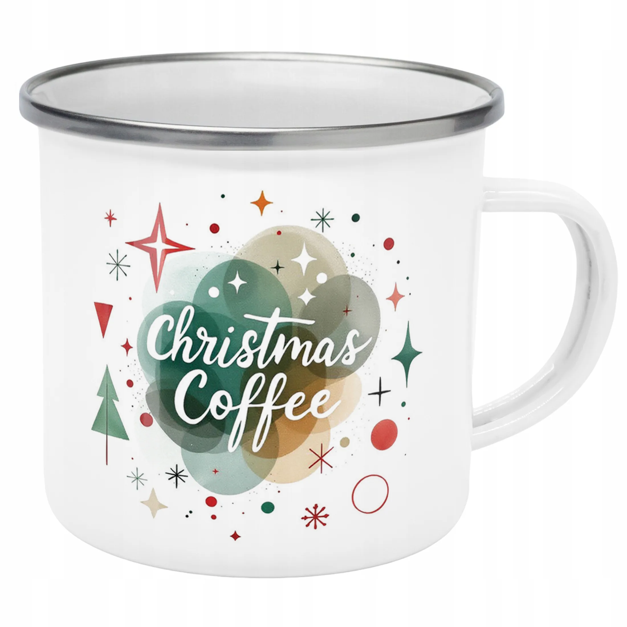 Emaliowany Kubek Garnuszek Świąteczny Christmas Coffee Boże Narodzenie