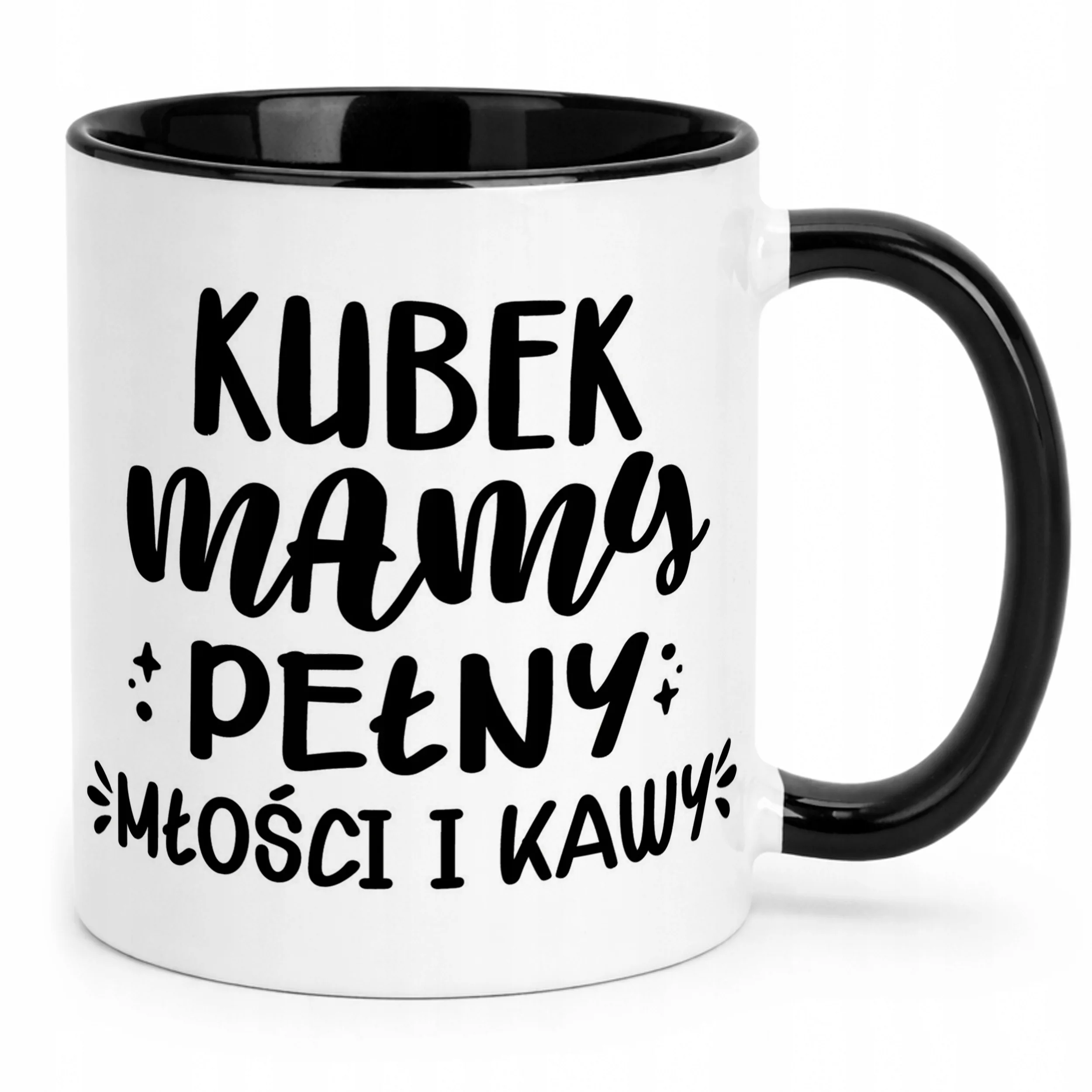 Kubek Czarny Dzień Matki Dla Mamy Prezent Kubek Pełny Kawy i Miłości