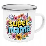 Emaliowany Kubek Garnuszek Dzień Matki Dla Mamy Prezent Super Mama